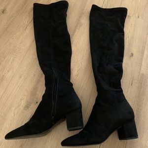SUEDE EXTRA POINTED BLACK THIGH HIGHS STEVE MADDEN